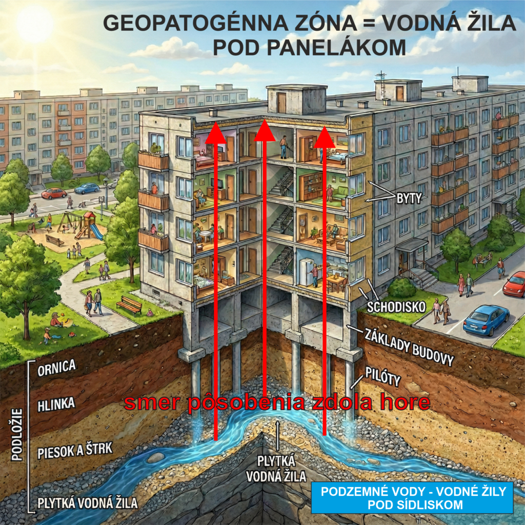 geopatogénne zóny pod panelákom